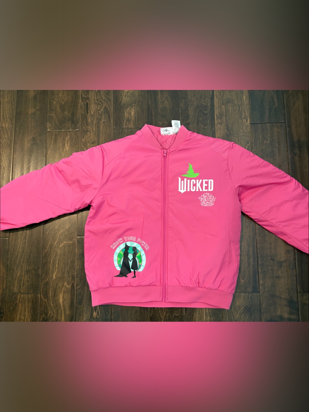 Wicked Pink Kids Bomber Jacket 14/16 NWOT
